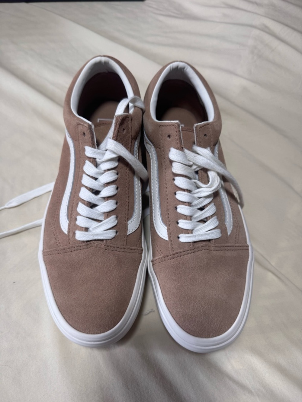 Vans Old Skool Suede Sneakers in Taupe and White